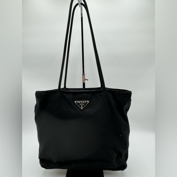 Prada - Authentic - Black Canvas Shoulder Bag / Tote - Picture 1 of 15
